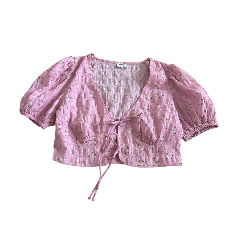 Cotton On Pink Floral Crop Top